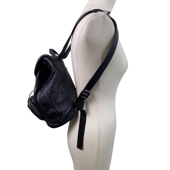 Women’s Dark Blue Genuine Leather Adjustable Straps With Zipper Backpack Size S main image 6